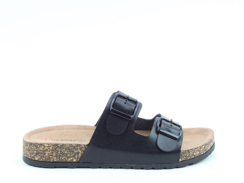 Heavenly feet harmony black sliders sandals