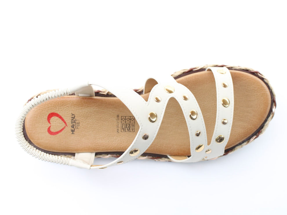 Heavenly feet kimi white stud sandals