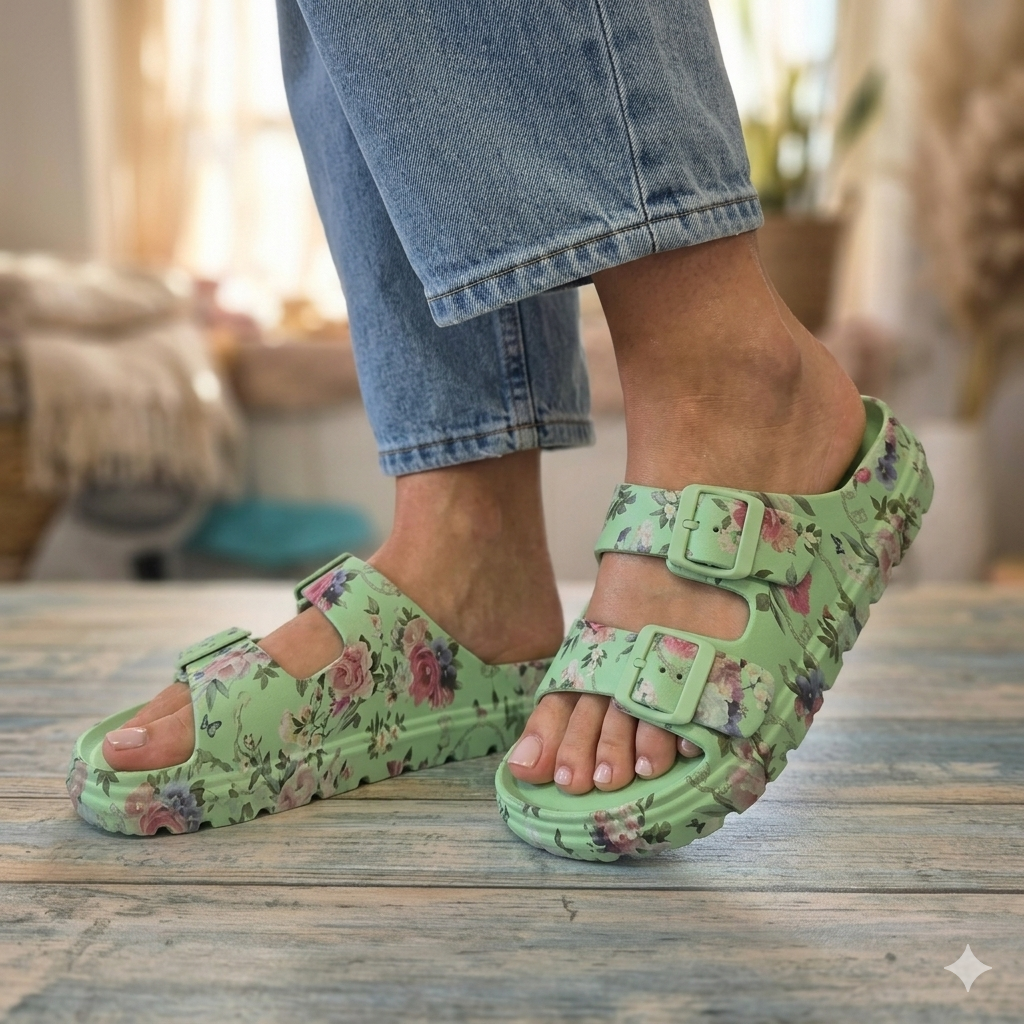 Laura vita nuon green sliders sandals