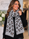 New jess and lou animal print pull thru scarf. Grey