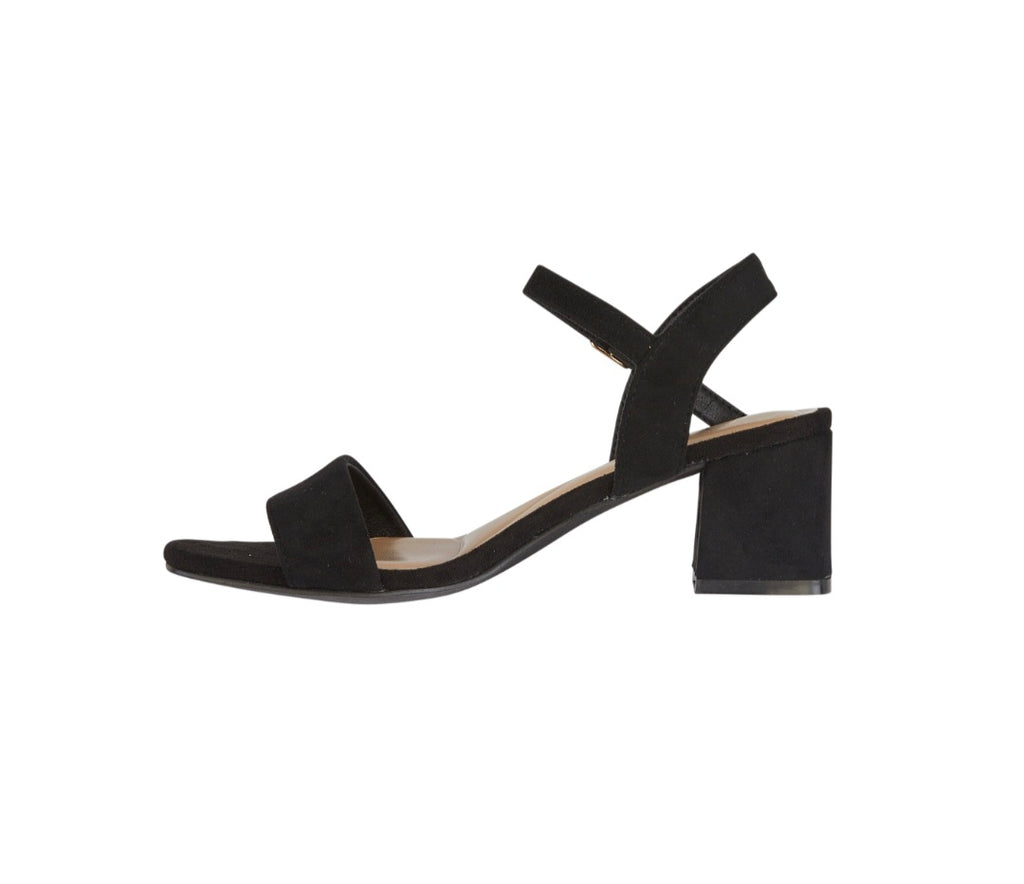 Black velvet Alicia heeled sandals, evening shoes.