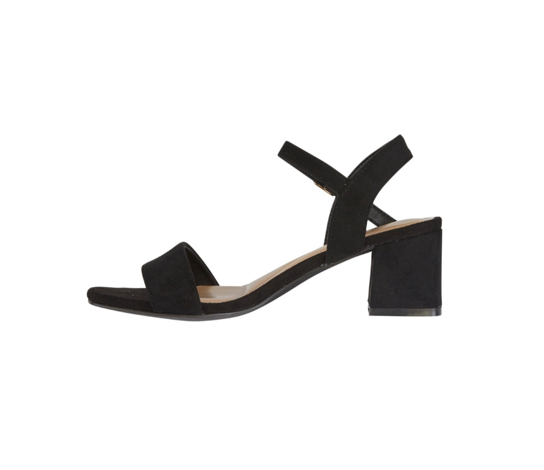 Black velvet Alicia heeled sandals, evening shoes.