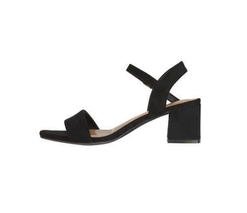 Black velvet Alicia heeled sandals, evening shoes.