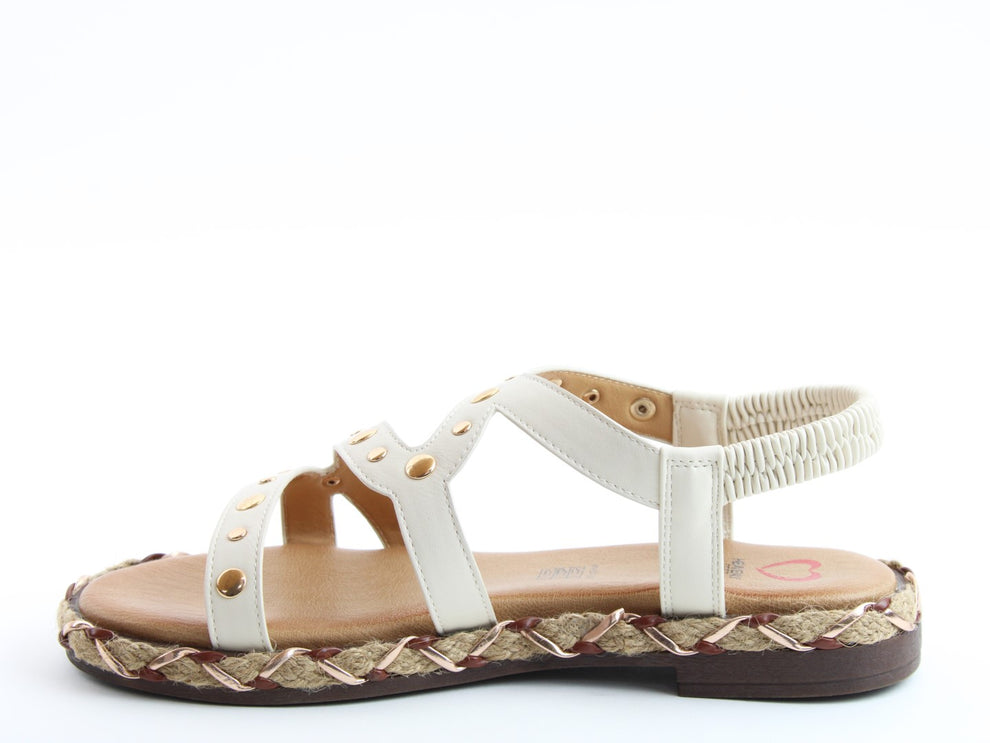 Heavenly feet kimi white stud sandals