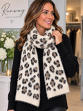 New jess and lou animal print pull thru scarf. Cream