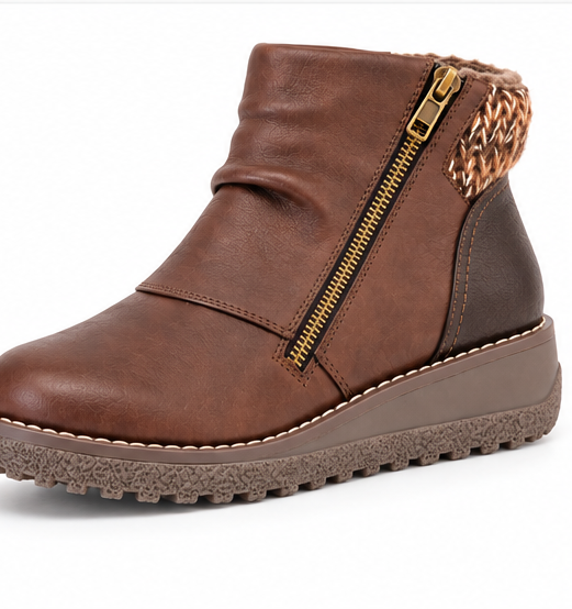 Heavenly Feet Brown Faux-Fur Ankle Boots – £59.95