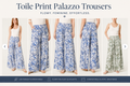 Floral palazzo trousers khaki or blue