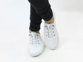 Modella white leather pumps, shoes.