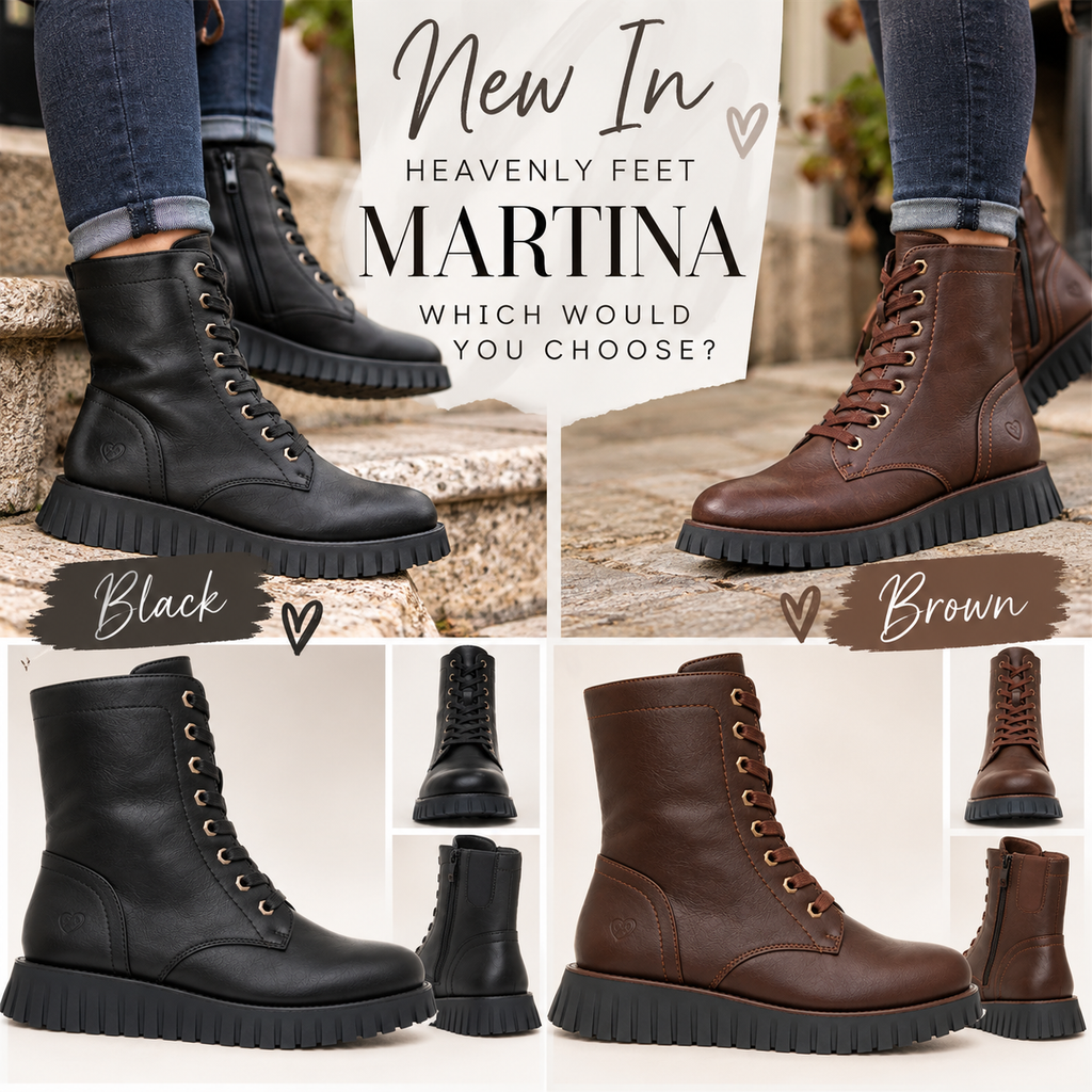 New heavenly feet Martina wedge ankle boots brown lace up